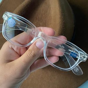 Transparent Square Blue Light Blocking Reading Glasses by PeeperSpecs